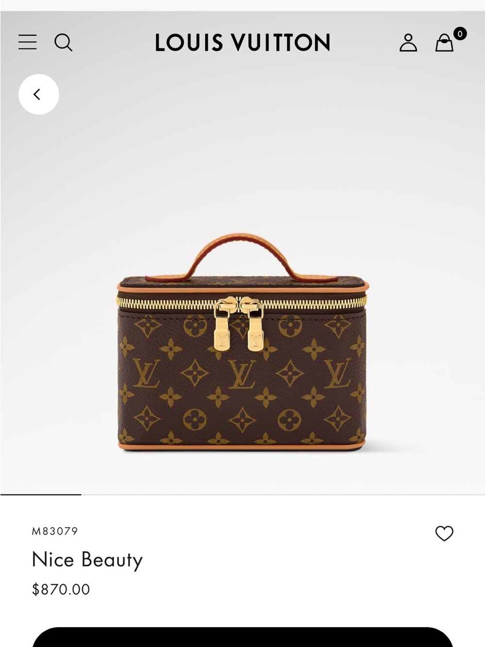 Louis Vuitton Monogram Cosmetic Case in Brown with Vachetta Trim and Red Accent - Picture 10 of 11